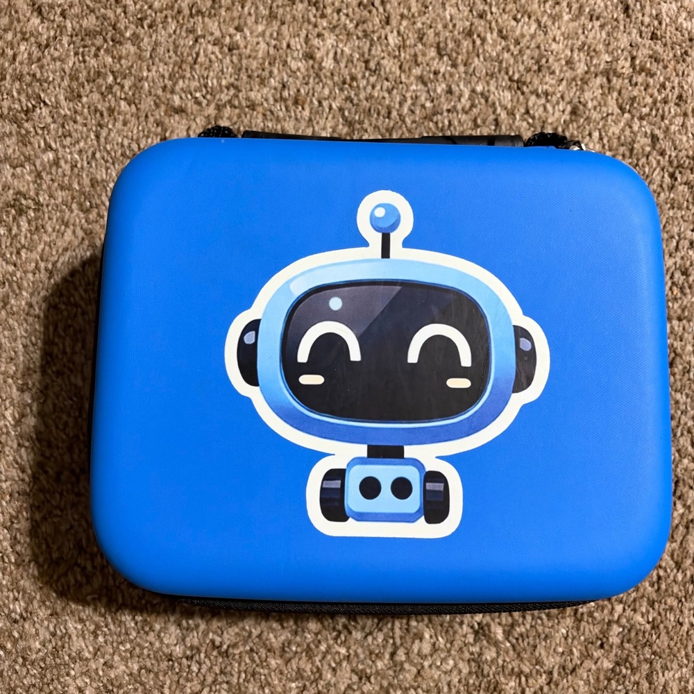 Worfty Unisex Blue Robot Graphic Hard Shell Travel Storage Case Good